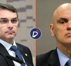 Deputado Fl&aacute;vio Bolsonaro e Alexandre de Moraes, ministro do STF