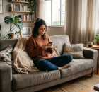 Mulher morando sozinha em seu apartamento