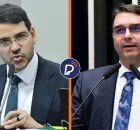 Jorge Messias e Fl&aacute;vio Bolsonaro.