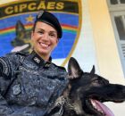 Major Giselle Campelo, comandante da Companhia Independente de Policiamento com C&atilde;es (CIPC&atilde;es).