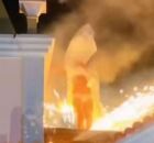 Momento do acidente na Paix&atilde;o de Cristo. 