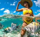 &Aacute;guas cristlnas e arrecifes encantam visitantes.