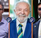 Romeu Zema, Lula e Fl&aacute;vio Bolsonaro.