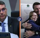 Senador Fl&aacute;vio Bolsonaro e a senadora Tereza Cristina.