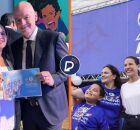 Michele Collins com Presidente da FIFA