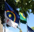 Bandeira de Pernambuco e do Brasil.