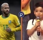 Crian&ccedil;a pede convoca&ccedil;&atilde;o de Neymar em ora&ccedil;&atilde;o durante culto.