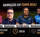 Equipe do Portal de Esportes na transmiss&atilde;o de Sport x N&aacute;utico.