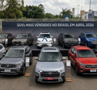 Representa&ccedil;&atilde;o dos SUVs mais vendidos do Brasil em Abril/2026.