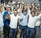 Eduardo da Fonte &eacute; recebido por prefeitos aliados.