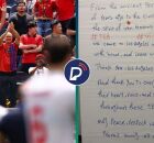 Escrita em ingl&ecirc;s, a mensagem foi encontrada quando a delega&ccedil;&atilde;o j&aacute; havia deixado o local, ap&oacute;s o empate de 0 a 0 contra a B&eacute;lgica na fase classificat&oacute;ria.