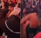 Policial agredindo homem no P&aacute;tio do Povo em Campina Grande