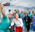 Raquel Lyra no Hospital Agamenon Magalh&atilde;es