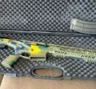 Arma de Bolsonaro customizada com as cores do Brasil.