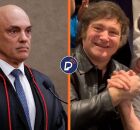 Moraes nega pedido de visita de Javier Milei a Bolsonaro em pris&atilde;o domiciliar