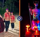  Influenciadora conhecida como a "feiticeira dos pol&iacute;ticos" inaugura a maior imagem do Diabo do mundo
