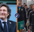 Javier Milei e jogadores da Argentina