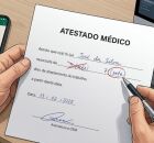 Imagem ilustrativa de um atestado m&eacute;dico.