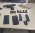 Motorista &eacute; preso com carro roubado, pistola carregada e R$ 8 mil em Jaboat&atilde;o (PE).