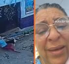Costureira &eacute; derrubada por cachorro ao gravar v&iacute;deo de 'bom dia' e torce o p&eacute; no Recife.