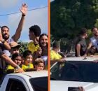 Matheus Cunha &eacute; recebido com festa em Ba&iacute;a Formosa ap&oacute;s elimina&ccedil;&atilde;o na Copa.