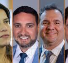 Governadora Raquel Lyra e deputados de oposi&ccedil;&atilde;o, Romero Albuquerque Rodrigo Farias, ambos do PSB, e J&uacute;nior Matuto (Republicanos)