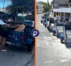 Reboques em protesto no Recife.
