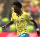 Vin&iacute;cius J&uacute;nior durante partida na Copa do Mundo.