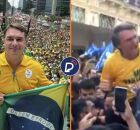 Fl&aacute;vio Bolsonaro em ato e Jair Bolsonaro sofrendo uma facada durante campanha.