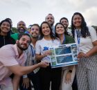 Raquel Lyra visita obras de drenagem e moradias na Zona Norte do Recife.
