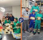 Garotinho de quatro anos, f&atilde; de garis, ganha festa de anivers&aacute;rio tem&aacute;tica com caminh&atilde;o de lixo