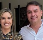 Clarissa T&eacute;rcio e Fl&aacute;vio Bolsonaro.