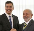 Lula ao lado do presidente do Paraguai, Santiago Pe&ntilde;a