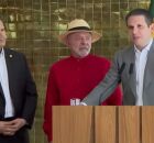 Davi Alcolumbre, Lula e Hugo Motta