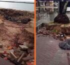 Cratera se forma em orla do Grande Recife ap&oacute;s temporal