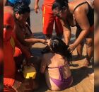 V&iacute;tima foi amparada por populares e bombeiros.