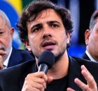 Lula, Renan Santos e Fl&aacute;vio Bolsonaro.