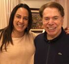 Silvia Abravanel ao lado do pai, Silvio Santos.
