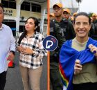 Coronel Meira e Cabo Aenia no Hospital da Pol&iacute;cia Militar do Recife e Raquel Lyra com PMs