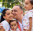 Jo&atilde;o Gomes, Ary Mirelle e seus dois filhos, Joaquim e Jorge.