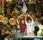 Mar&iacute;lia Arraes durante evento em Goiana.