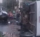 Caminh&atilde;o atinge &ocirc;nibus em Paulista.