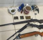 Pol&iacute;cia Militar apreende tr&ecirc;s armas, maconha e materiais para produ&ccedil;&atilde;o de muni&ccedil;&otilde;es em Cabrob&oacute;, no Sert&atilde;o.