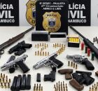 Pol&iacute;cia Civil prende homem de 44 anos com tr&ecirc;s armas de fogo e 226 muni&ccedil;&otilde;es em Paulista.
