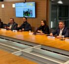 Governadora Raquel Lyra durante reuni&atilde;o em Paris, na Fran&ccedil;a.