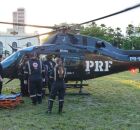 Idosa &eacute; resgatada de helic&oacute;ptero.
