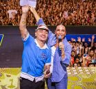 Jo&atilde;o Gomes e Ivete Sangalo cantaram juntos no evento beneficente.