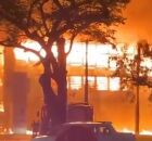 Inc&ecirc;ndio tomou o antigo pr&eacute;dio da Diretoria de Inova&ccedil;&atilde;o e Empreendedorismo (Dine) da UFPE.