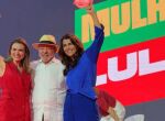 Mar&iacute;lia Arraes ao lado do presidente Lula em evento de lideran&ccedil;as femininas.