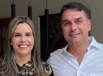 Clarissa T&eacute;rcio e Fl&aacute;vio Bolsonaro.